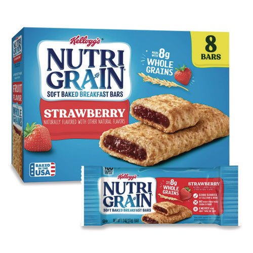 Image of Kellogg's® Nutri-Grain Soft Baked Breakfast Bars, Strawberry, 1.3 oz, 8/Box