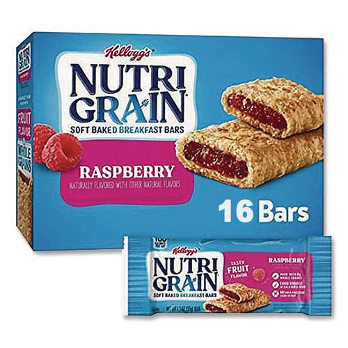 Image of Kellogg's® Nutri-Grain Soft Baked Breakfast Bars, Raspberry, Indv Wrapped 1.3 Oz Bar, 16/box