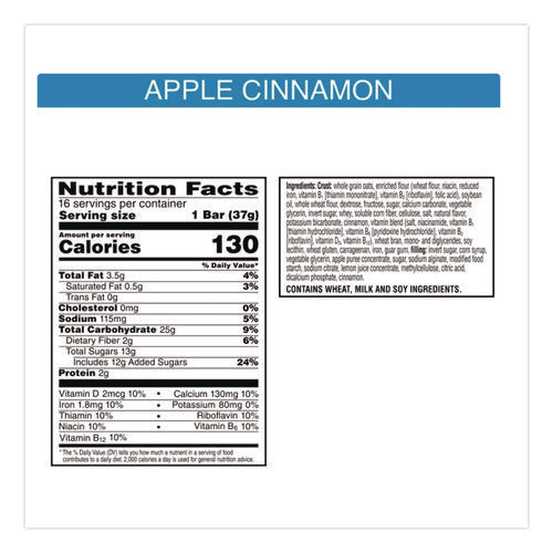Image of Kellogg's® Nutri-Grain Soft Baked Breakfast Bars, Apple-Cinnamon, Indv Wrapped 1.3 Oz Bar, 16/box