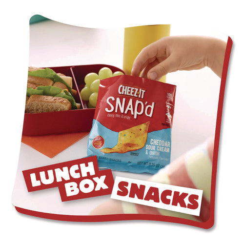 Image of Sunshine® Cheez-It Snap'd Crackers, Cheddar Sour Cream And Onion, 2.2 Oz Pouch, 6/pack