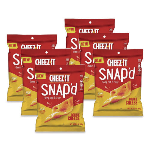 Image of Sunshine® Cheez-It Snap'd Crackers, Double Cheese, 2.2 Oz Pouch, 6/pack