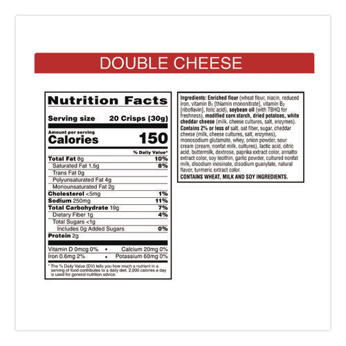 Image of Sunshine® Cheez-It Snap'd Crackers, Double Cheese, 2.2 Oz Pouch, 6/pack