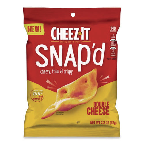 Image of Sunshine® Cheez-It Snap'd Crackers, Double Cheese, 2.2 Oz Pouch, 6/pack