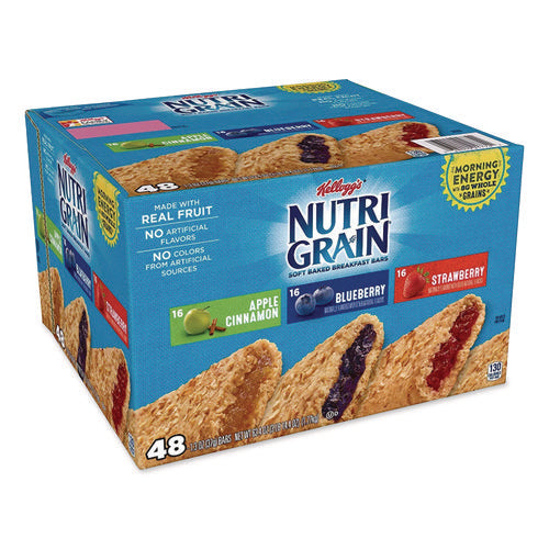 Image of Kellogg's® Nutri-Grain Soft Baked Breakfast Bars, Asstd: Apple, Blueberry, Strawberry, 1.3 Oz Bar, 48/carton
