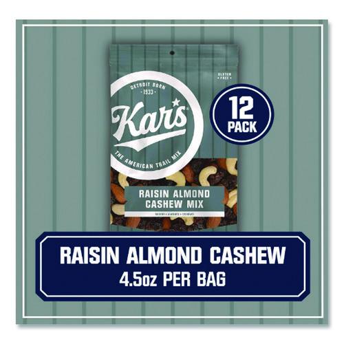 Image of Kar's Fresh Harvest Trail Mix, Raisin Almond Cashew, 4.5 Oz Bag, 12/box