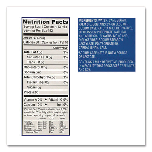 Image of International Delight® Flavored Liquid Non-Dairy Coffee Creamer, French Vanilla, 0.44 oz Mini Cups, 48/Box