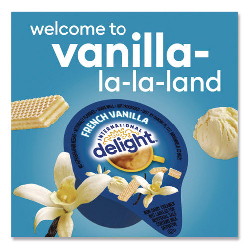 Image of International Delight® Flavored Liquid Non-Dairy Coffee Creamer, French Vanilla, 0.44 oz Mini Cups, 48/Box