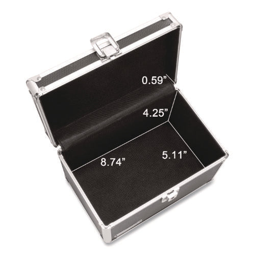 Image of Vaultz® Locking Index Card File, Holds 550 5 X 8 Cards, 8.75 X 5.5 X 5.75, Black