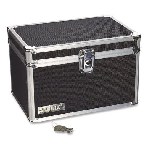 Image of Vaultz® Locking Index Card File, Holds 550 5 X 8 Cards, 8.75 X 5.5 X 5.75, Black