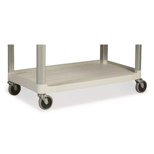Image of Rubbermaid® Commercial Xtra Utility Cart with Open Sides, Plastic, 3 Shelves, 300 lb Capacity, 40.63" x 20" x 37.81", Off-White