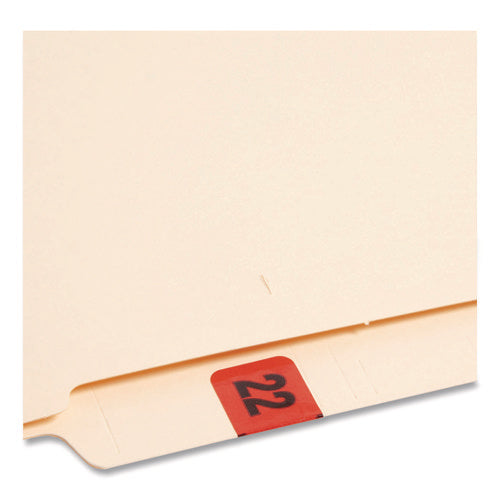 Image of Smead Yearly End Tab File Folder Labels, 22, 0.75 X 1.5, Red, 500 Labels/roll