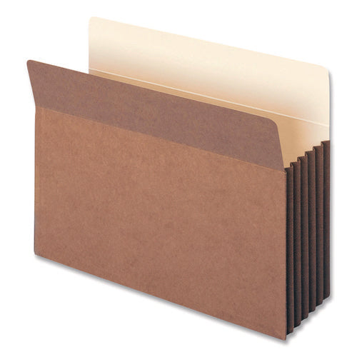 Image of Smead Redrope Drop-Front File Pockets with Fully Lined Gussets, 5.25" Expansion, Letter Size, Redrope, 10/Box