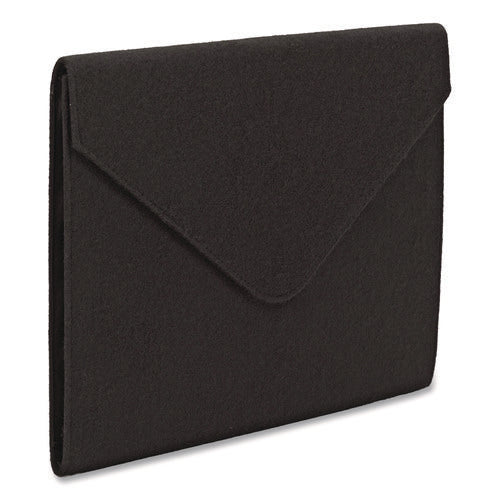Image of Smead Soft Touch Cloth Expanding Files, 2" Expansion, 1 Section, Snap Closure, Letter Size, Black