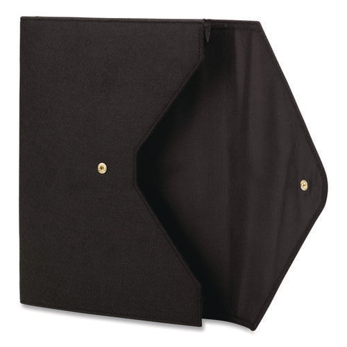 Image of Smead Soft Touch Cloth Expanding Files, 2" Expansion, 1 Section, Snap Closure, Letter Size, Black