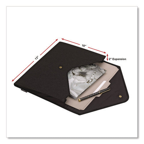 Image of Smead Soft Touch Cloth Expanding Files, 2" Expansion, 1 Section, Snap Closure, Letter Size, Black