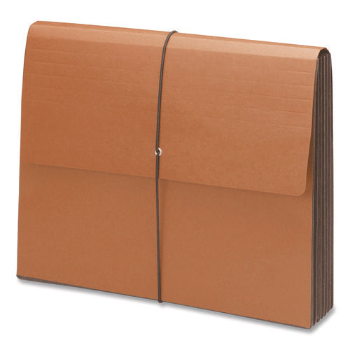 Image of Smead Recycled Redrope Wallets, 5.25" Expansion, 1 Section, Elastic Cord Closure, Letter Size, Redrope, 10/Box