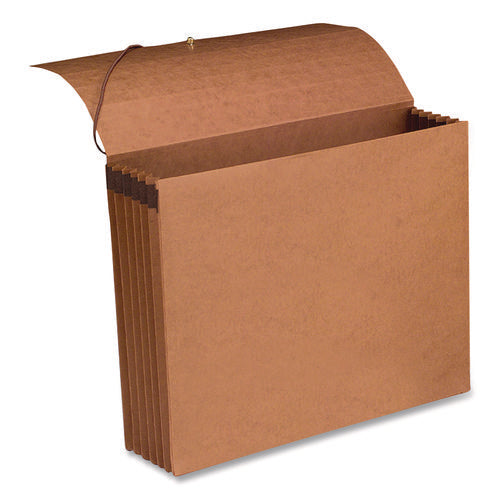Image of Smead Recycled Redrope Wallets, 5.25" Expansion, 1 Section, Elastic Cord Closure, Letter Size, Redrope, 10/Box