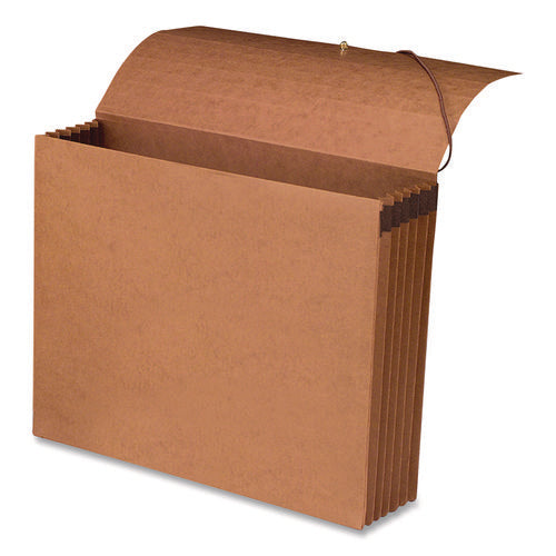 Image of Smead Recycled Redrope Wallets, 5.25" Expansion, 1 Section, Elastic Cord Closure, Letter Size, Redrope, 10/Box