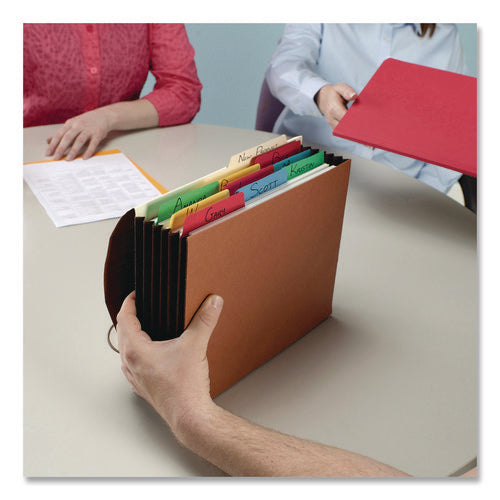 Image of Smead Recycled Redrope Wallets, 5.25" Expansion, 1 Section, Elastic Cord Closure, Letter Size, Redrope, 10/Box