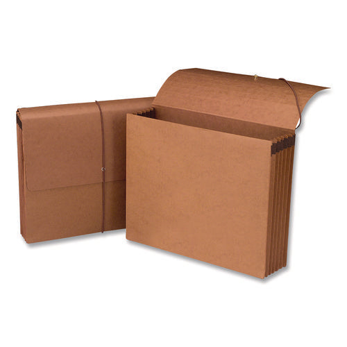 Image of Smead Recycled Redrope Wallets, 5.25" Expansion, 1 Section, Elastic Cord Closure, Letter Size, Redrope, 10/Box