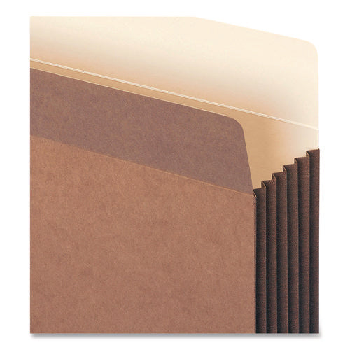 Image of Smead Redrope Drop-Front File Pockets with Fully Lined Gussets, 5.25" Expansion, Letter Size, Redrope, 10/Box