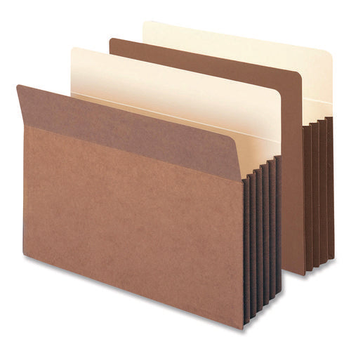 Image of Smead Redrope Drop-Front File Pockets with Fully Lined Gussets, 5.25" Expansion, Letter Size, Redrope, 10/Box