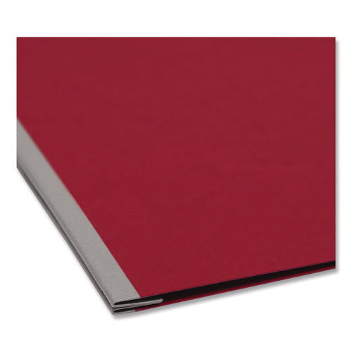Image of Smead Prong Fastener Pressboard Report Cover, Side Opening, Two-Piece Prong Fastener, 3" Capacity, 8.5 x 11, Bright Red, 25/Box