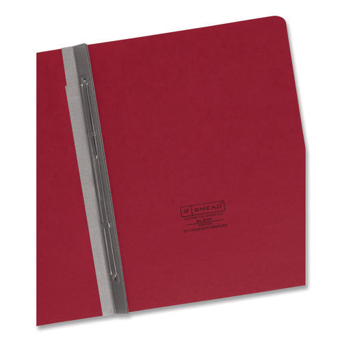 Image of Smead Prong Fastener Pressboard Report Cover, Side Opening, Two-Piece Prong Fastener, 3" Capacity, 8.5 x 11, Bright Red, 25/Box