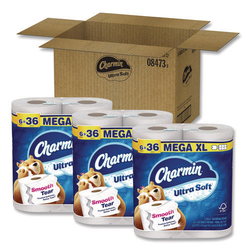 Image of Charmin® Ultra Soft Bathroom Tissue, Septic-Safe, 2-Ply, White, 336 Sheets/Roll, 18 Rolls/Carton