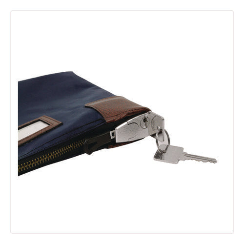 Image of Honeywell Key Lock Deposit Bag with 2 Keys, Vinyl, 1.2 x 11.2 x 8.7, Navy Blue