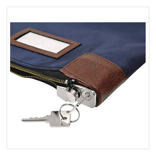 Image of Honeywell Key Lock Deposit Bag with 2 Keys, Vinyl, 1.2 x 11.2 x 8.7, Navy Blue