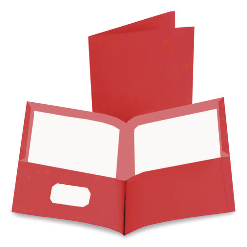 Image of Oxford Earthwise By Oxford 100% Recycled Paper Twin-Pocket Portfolio, 100-Sheet Capacity, 11 X 8.5, Red, 10/pack