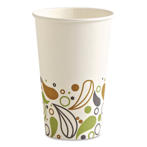 Image of Boardwalk® Deerfield Printed Paper Hot Cups, 16 oz, 50/Sleeve, 20 Sleeves/Carton