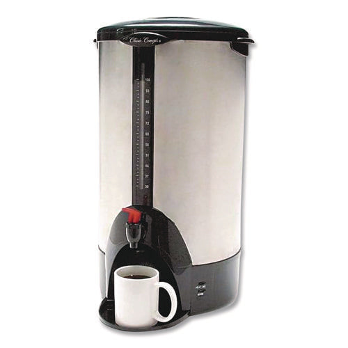Image of Coffee Pro Home/business 100-Cup Double-Wall Percolating Urn, Stainless Steel
