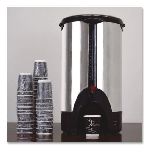 Image of Coffee Pro Home/business 100-Cup Double-Wall Percolating Urn, Stainless Steel
