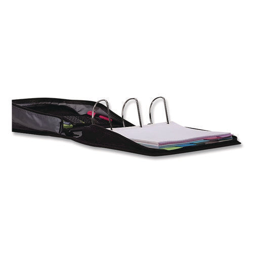 Image of Case it King Size Mighty Zip Tab Binder, 3 Rings, 4" Capacity, 11 X 8.5, Black
