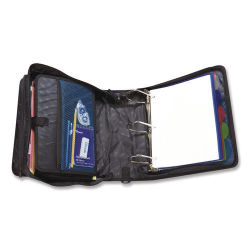 Image of Case it King Size Mighty Zip Tab Binder, 3 Rings, 4" Capacity, 11 X 8.5, Red
