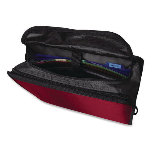 Image of Case it King Size Mighty Zip Tab Binder, 3 Rings, 4" Capacity, 11 X 8.5, Red