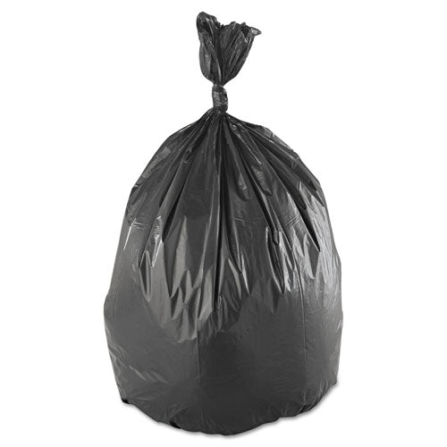 Image of Inteplast Group Low-Density Commercial Can Liners, 60 gal, 1.4 mil, 38" x 58", Black, Interleaved Roll, 20 Bags/Roll, 5 Rolls/Carton