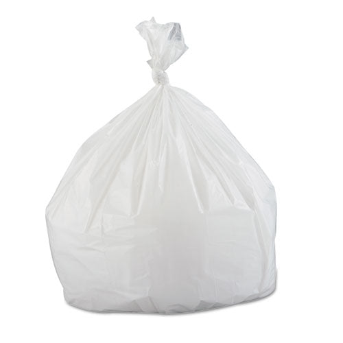 Image of Inteplast Group Low-Density Commercial Can Liners, 33 gal, 0.8 mil, 33" x 39", White, Interleaved Roll, 25 Bags/Roll, 6 Rolls/Carton