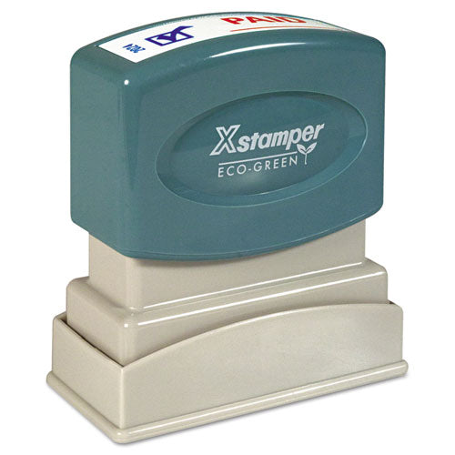 Image of Xstamper® Two-Color Title Stamp, Paid, Blue/red