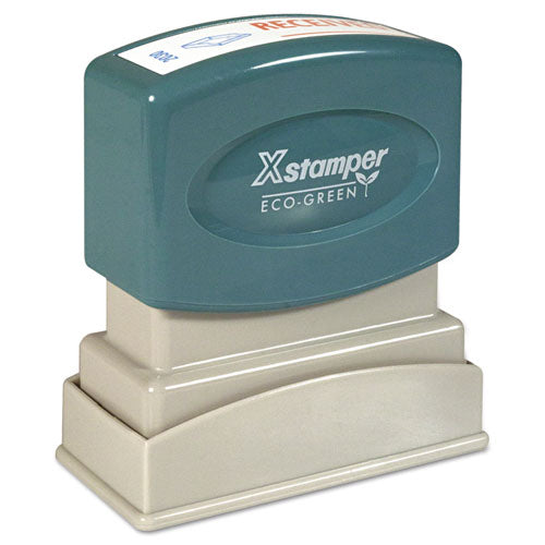 Image of Xstamper® Two-Color Title Stamp, Received, Blue/red