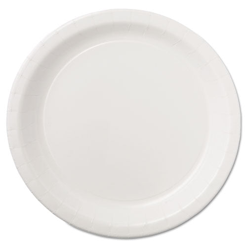 Image of Hoffmaster® Coated Paper Dinnerware, Plate, 9" Dia, White, 50/pack, 10 Packs/carton