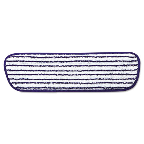 Image of Rubbermaid® Commercial Microfiber Finish Pad, 18 x 5.5, Blue/White, 6/Box