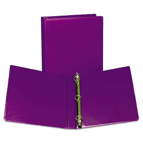 Image of Samsill® Earth's Choice Plant-Based Durable Fashion View Binder, 3 Rings, 1" Capacity, 11 x 8.5, Purple, 2/Pack