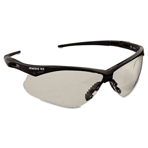 Image of KleenGuard V60 Nemesis Rx Reader Safety Glasses, Black Frame, Clear Lens, +2.5 Diopter Strength