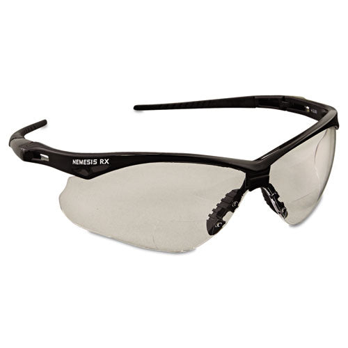 Image of KleenGuard V60 Nemesis Rx Reader Safety Glasses, Black Frame, Clear Lens, +2.0 Diopter Strength