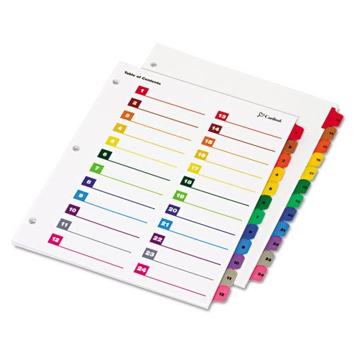Image of Cardinal® Onestep Printable Table Of Contents And Dividers - Double Column, 24-Tab, 1 To 24, 11 X 8.5, White, 1 Set