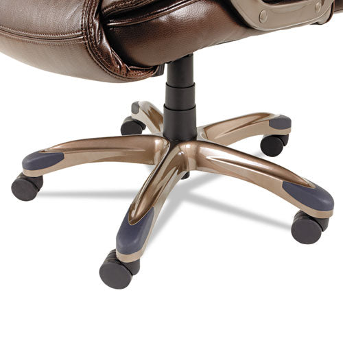 Image of Alera® Alera Veon Series Executive High-Back Bonded Leather Chair, Supports Up To 275 Lb, Brown Seat/back, Bronze Base