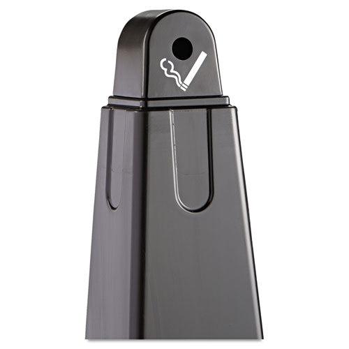 Image of Rubbermaid® Commercial GroundsKeeper Cigarette Waste Collector, Pyramid, 1 gal, 12.25 x 39.75,  Black